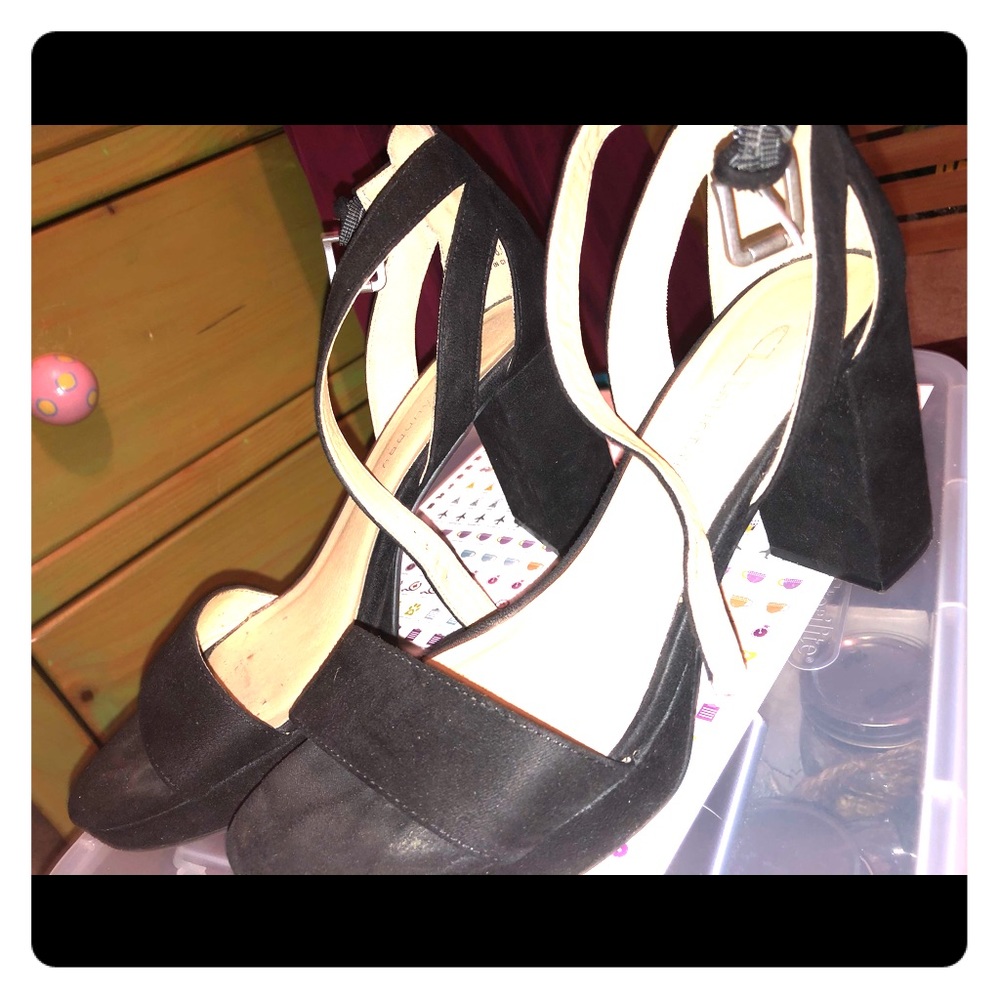 Black Strap Heels